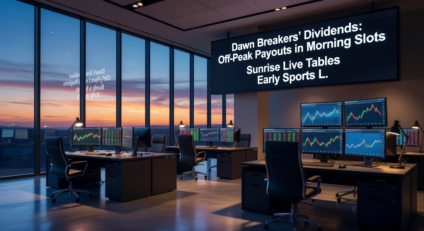 Sunrise live dealer at a roulette table with morning light, players betting early on glowing screens