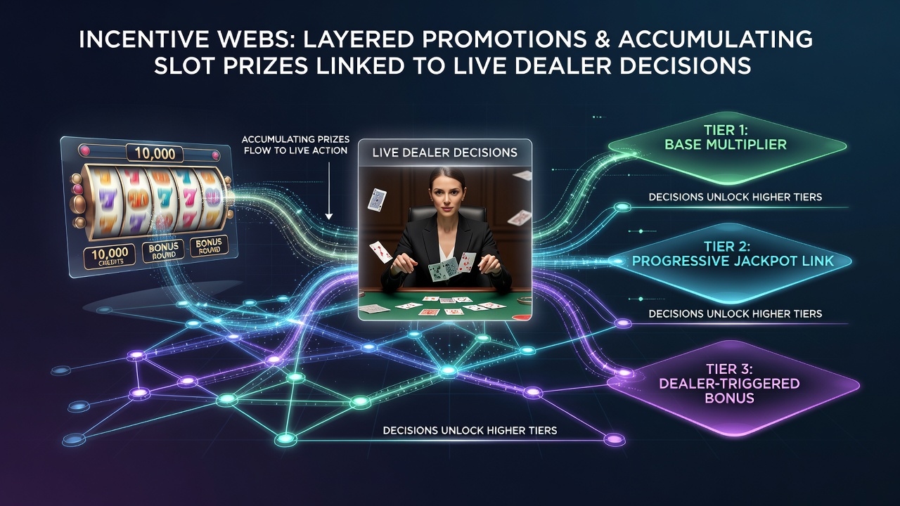 Screenshot of a mobile app interface displaying interconnected bonus balances across slots, live dealer, and sports betting sections