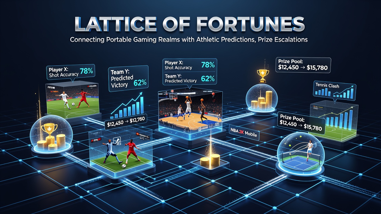 Athletic prediction dashboard merged with escalating jackpot counters and support network icons