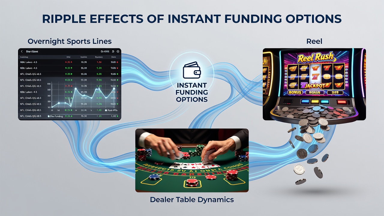 Live dealer tables and slot accumulators responding to instant payment flows