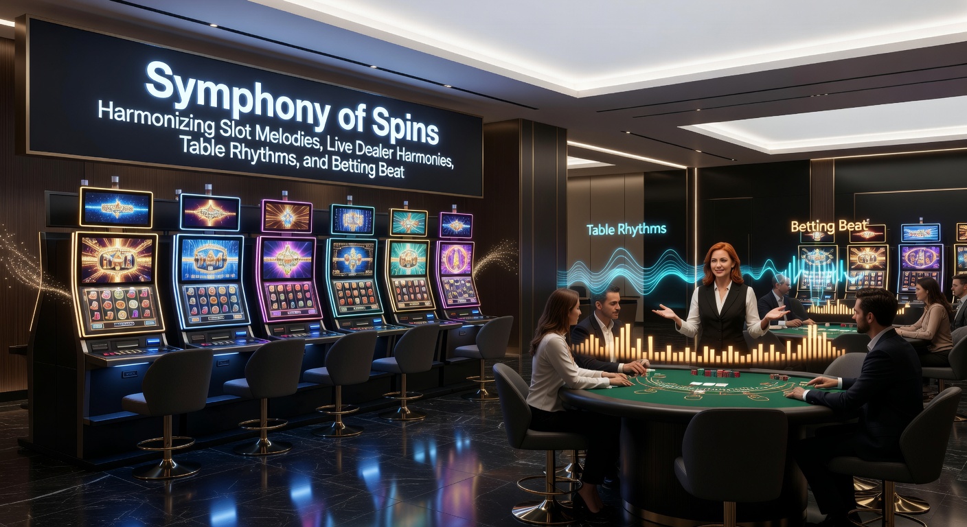 Dynamic close-up of a live dealer roulette wheel spinning alongside slot reels and sports betting interfaces, illustrating perfect game harmony