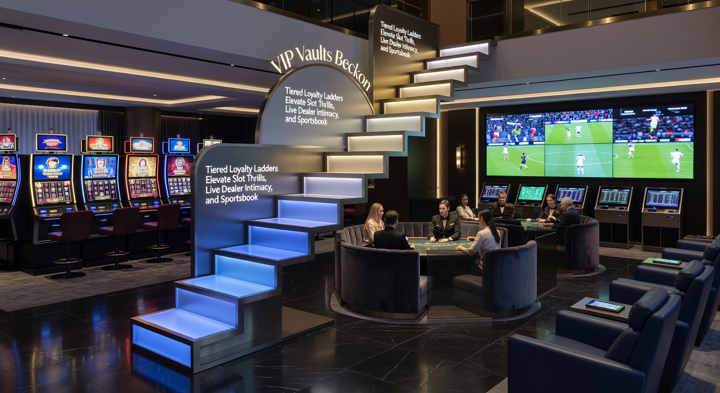 Close-up of a VIP player at a private live dealer table, surrounded by luxury elements and tiered reward icons for intimate blackjack sessions