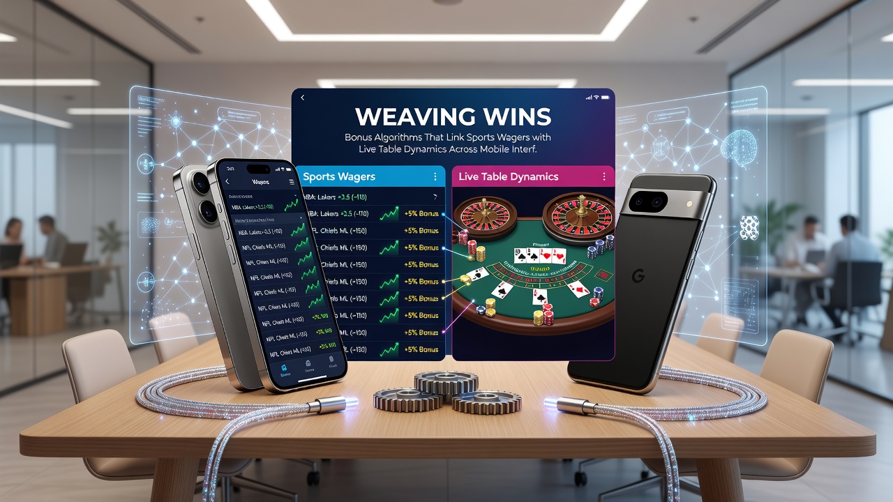 Close-up of algorithm dashboard linking sports odds to live dealer table multipliers on a smartphone screen